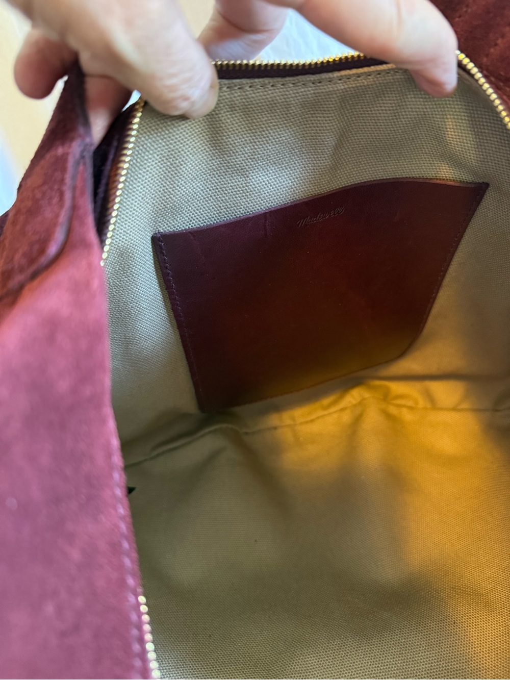 J. Crew Burgundy Suede Crescent Shoulder Bag - Picture 4 of 7